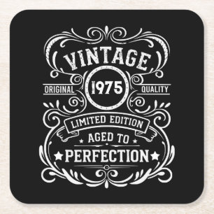 Porta-copo De Papel Quadrado Uísque de 50 anos personalizado