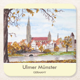 Porta-copo De Papel Quadrado Ulm Minster Alemanha: Pintura de Farida Greenfield