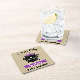 Porta-copo De Papel Quadrado Um Bebê Doce Está Fazendo Chá de fraldas De Hallow