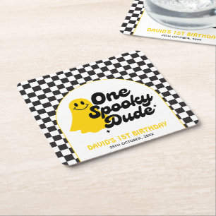 Porta-copo De Papel Quadrado Um Cara Assustador Groovy Halloween Primeiro Anive