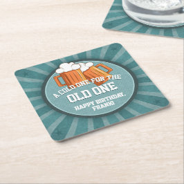 Porta-copo De Papel Quadrado Um Cold One Personalizado para o Velho