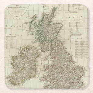 Porta-copo De Papel Quadrado Um mapa completo das ilhas britânicas
