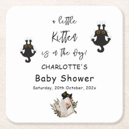 Porta-copo De Papel Quadrado Um Pequeno Gatinho Está No Caminho Do Chá de frald