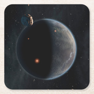 Porta-copo De Papel Quadrado Um Planeta Semelhante À Terra Rico Em Carbono E Se