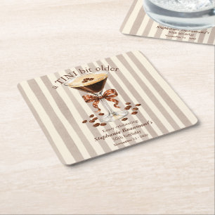 Porta-copo De Papel Quadrado Um Pouco Mais Velho Martini Espresso Listras Laço 