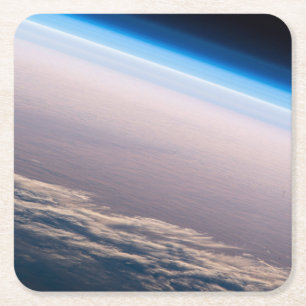 Porta-copo De Papel Quadrado Um Sunset Orbital Ao Largo Da Costa Do Cabo San Lu