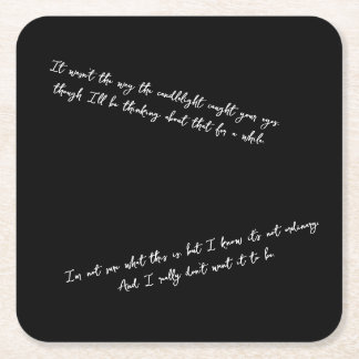 Porta-copo De Papel Quadrado Uma Carta Alguns Dias Depois de um Primeiro Encont