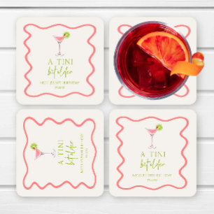 Porta-copo De Papel Quadrado Uma Festa de aniversário Tini Um Pouco Mais Velha,