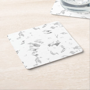 Porta-copo De Papel Quadrado uma foto em preto e branco de um fundo branco