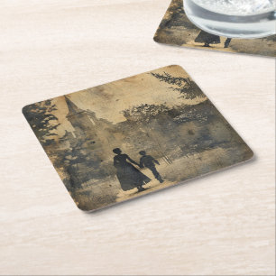 Porta-copo De Papel Quadrado Uma Série de Mãe Gótica Design #8