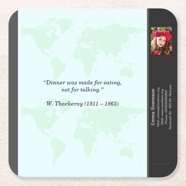 Porta-copo De Papel Quadrado Underlägg — Connect, World (Frente)