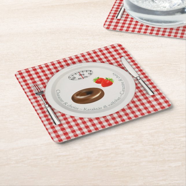 Porta-copo De Papel Quadrado Underlägg — Diet (Inclinado)