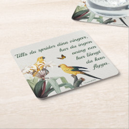 Porta-copo De Papel Quadrado Underlägg — Fåglar