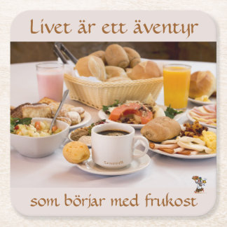 Porta-copo De Papel Quadrado Underlägg — Frukost