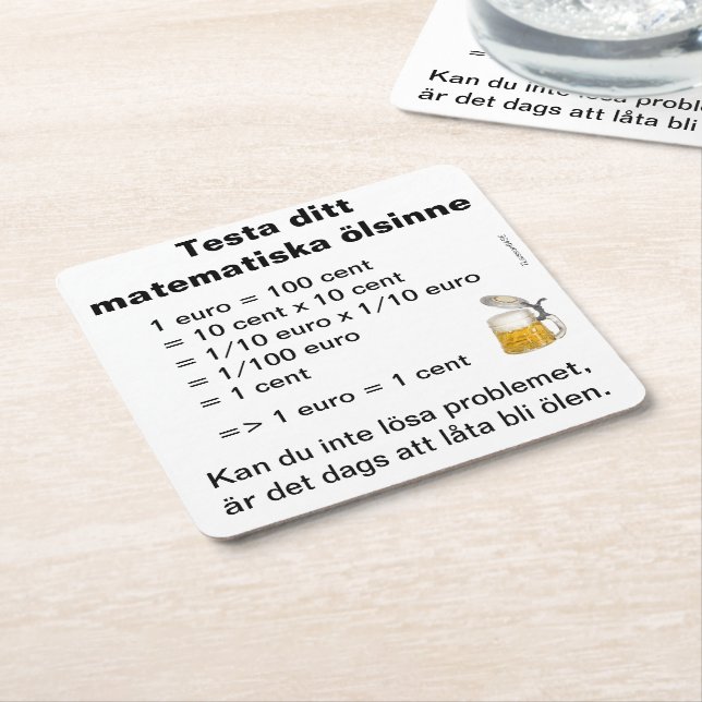 Porta-copo De Papel Quadrado Underlägg — Ölsinne (Inclinado)