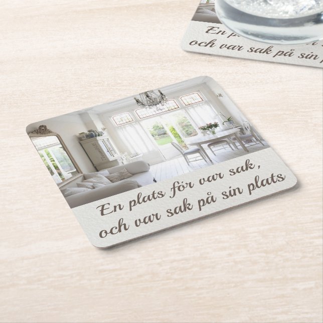 Porta-copo De Papel Quadrado Underlägg — Ordning & reda (Inclinado)