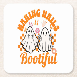 Porta-copo De Papel Quadrado Unhas de Halloween Lindas