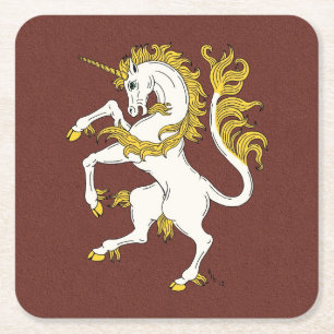Porta-copo De Papel Quadrado Unicorn Rampant