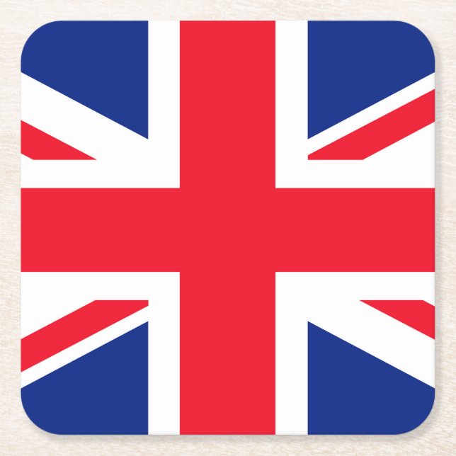 Porta-copo De Papel Quadrado Union Jack (Frente)