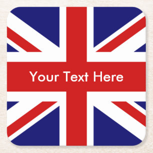 Porta-copo De Papel Quadrado Union Jack British Flag