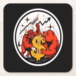 Porta-copo De Papel Quadrado Unique Stock Market Paper Coaster