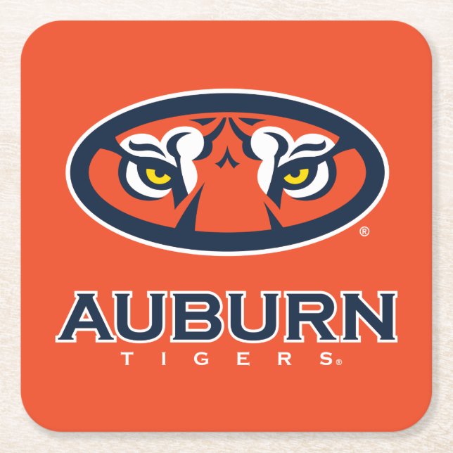 Porta-copo De Papel Quadrado Universidade Auburn | Auburn Tigers (Frente)