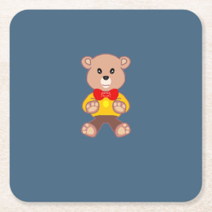 Porta-copo De Papel Quadrado Urso de Pelúcia