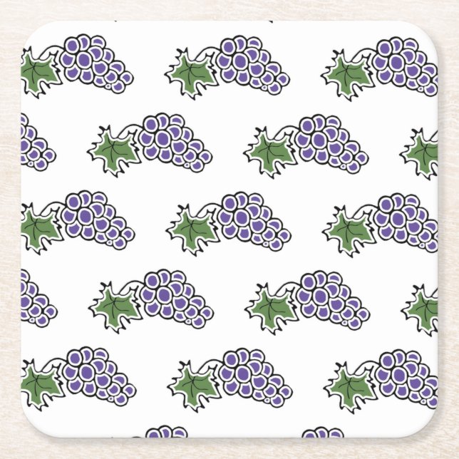 Porta-copo De Papel Quadrado Uvas (Frente)