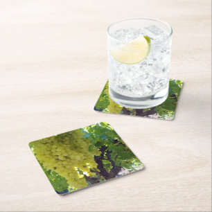 Porta-copo De Papel Quadrado Uvas Sultana Numa Vinha De Uva,