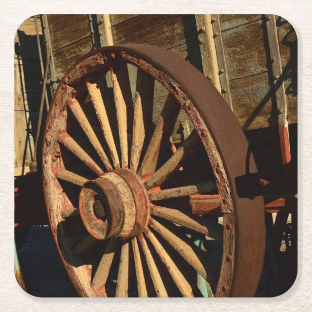 Porta-copo De Papel Quadrado Vagão antigo do trem da mula (Frente)