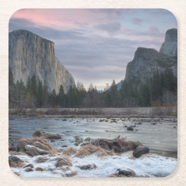 Porta-copo De Papel Quadrado Vale de Yosemite (Frente)