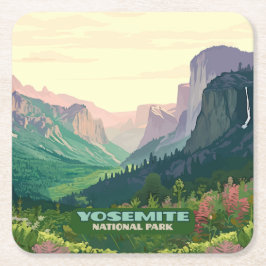 Porta-copo De Papel Quadrado Vale do Parque Nacional de Yosemite, Meia Dome