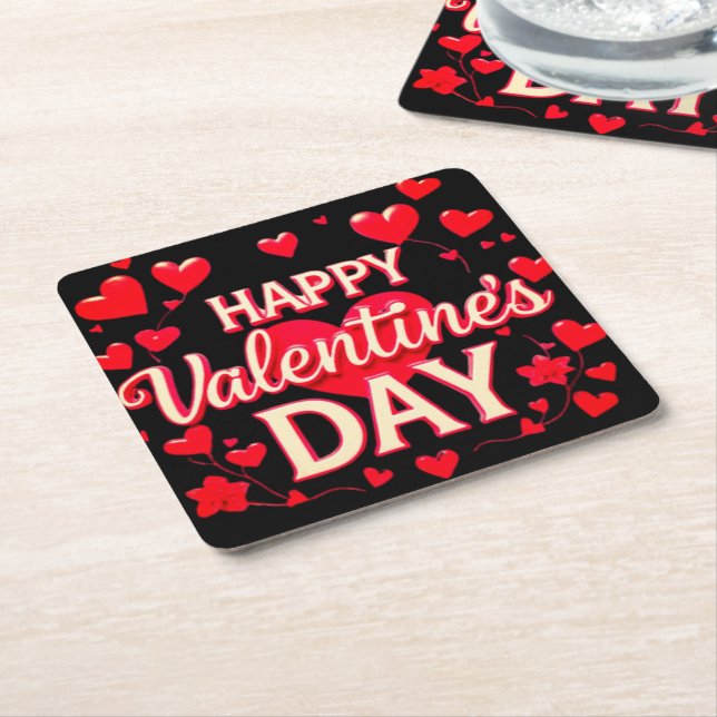 PORTA-COPO DE PAPEL QUADRADO VALENTINES DAY (Inclinado)