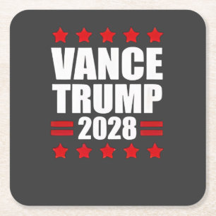 Porta-copo De Papel Quadrado Vance Trump Presidencial Eleições 2028 Política