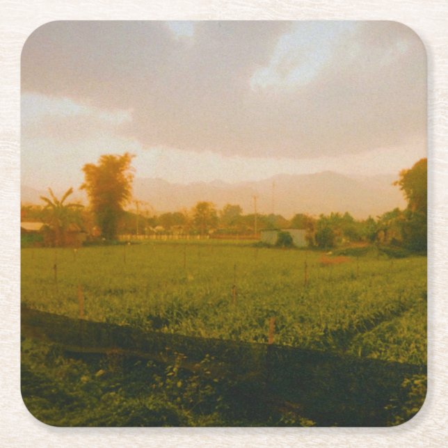 Porta-copo De Papel Quadrado Vang Vieng - Laos  (Frente)