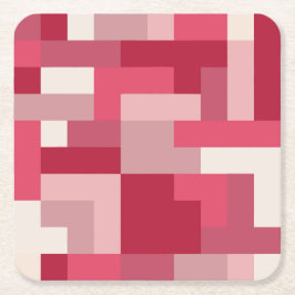 Porta-copo De Papel Quadrado Vários tons de abstrato vermelho