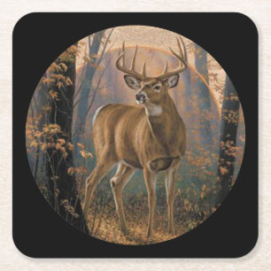 Porta-copo De Papel Quadrado Veado na Natureza