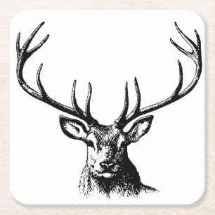 Porta-copo De Papel Quadrado Vedante Animal Antlers Natureza Cavalos Selvagem C