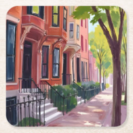 Porta-copo De Papel Quadrado Verão em Boston | Brownstones de Massachusetts