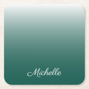 Porta-copo De Papel Quadrado Verde-gradiente ombre personalizado