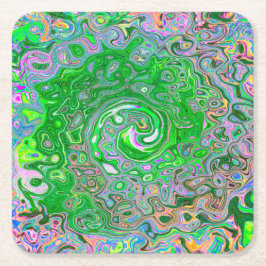 Porta-copo De Papel Quadrado Verde limão de triquete e espiral retrorreflectora