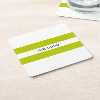 Porta-copo De Papel Quadrado Verde limão Moderno Fresco Gin Guru