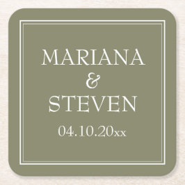 Porta-copo De Papel Quadrado Verde Minimalista Moderno