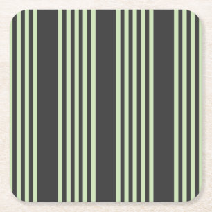 Porta-copo De Papel Quadrado Verde pálido e carvão de cinco faixas
