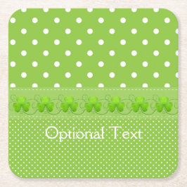 Porta-copo De Papel Quadrado Verde, Pontos & Trevos