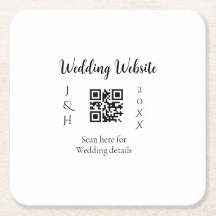 PORTA-COPO DE PAPEL QUADRADO VERIFICAR QR SITE DE CASAMENTO NOME DO CASAL ANO S