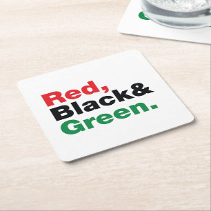 Porta-copo De Papel Quadrado Vermelho, preto & verde