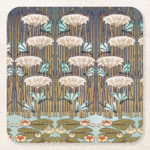 Porta-copo De Papel Quadrado Verneuil Libélula Lírio-d'água Art Nouveau: Vintag