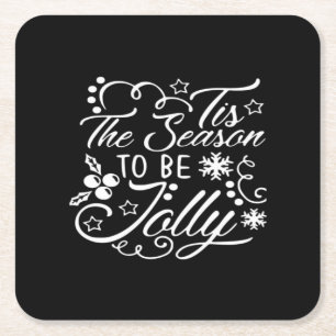 Porta-copo De Papel Quadrado Véspera De Natal Feliz Natal Esta É A Época Jolly