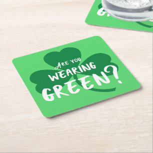 Porta-copo De Papel Quadrado Vestindo o verde? Partido do dia de St Patrick do